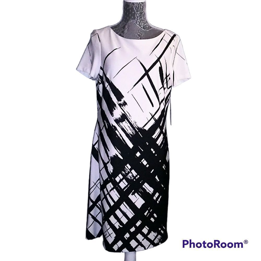 NWT Musette Black White Shift Dress, Size 12